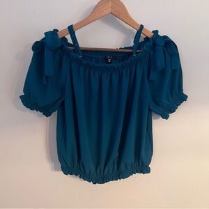 Iris Women’s Teal Off-Shoulder Blouse Size Medium